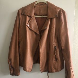 MAX STUDIO VEGAN LEATHER BIKER JACKET